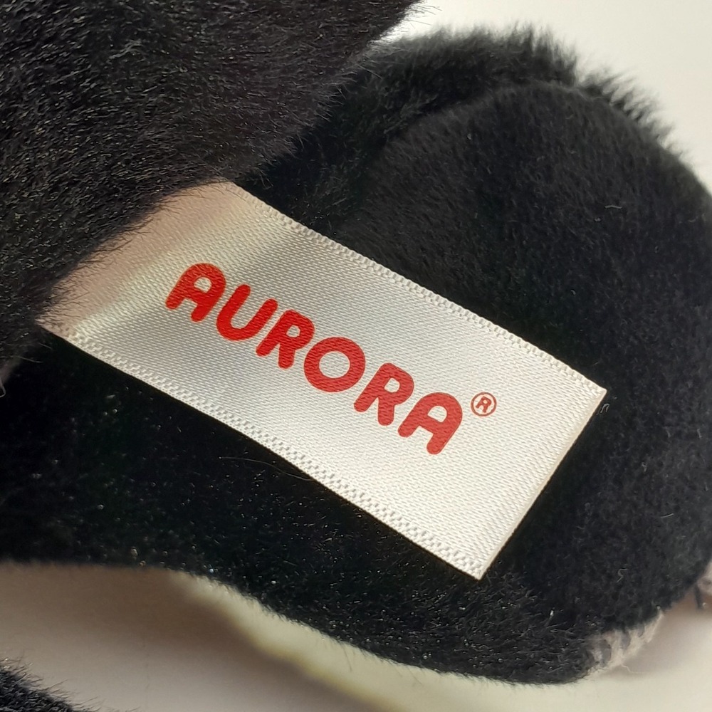 Aurora Flopsie Midnight Dragon Plush 12" Black Green Eyes Stuffed Animal Toy - Picture 8 of 9